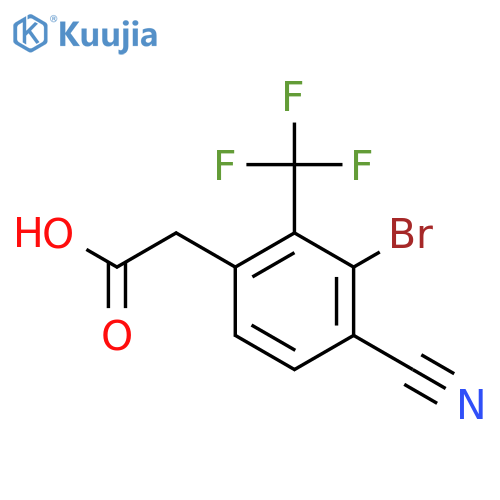 3-Bromo-4-cyano-2-(trifluoromethyl)phenylacetic acid structure