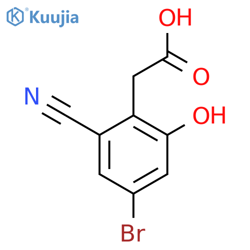 4-Bromo-2-cyano-6-hydroxyphenylacetic acid structure