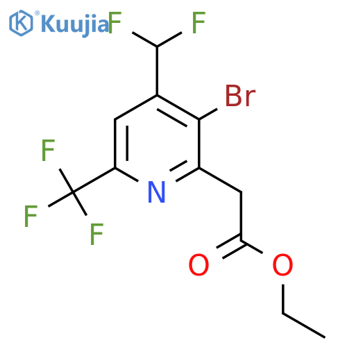 Ethyl 3-bromo-4-(difluoromethyl)-6-(trifluoromethyl)pyridine-2-acetate structure