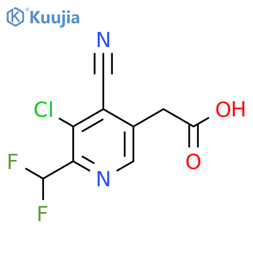 3-Chloro-4-cyano-2-(difluoromethyl)pyridine-5-acetic acid structure