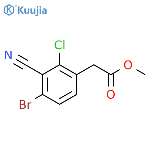 Methyl 4-bromo-2-chloro-3-cyanophenylacetate structure