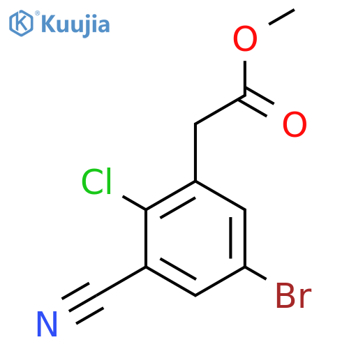 Methyl 5-bromo-2-chloro-3-cyanophenylacetate structure