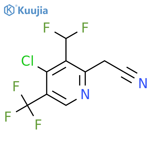 4-Chloro-3-(difluoromethyl)-5-(trifluoromethyl)pyridine-2-acetonitrile structure