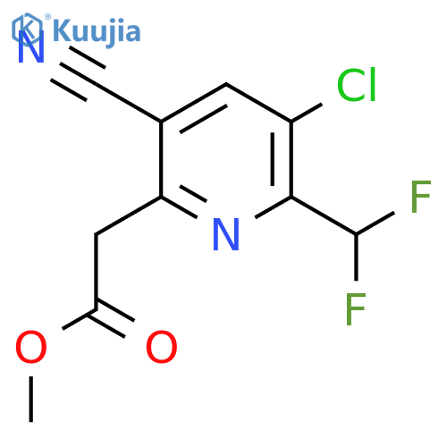 Methyl 3-chloro-5-cyano-2-(difluoromethyl)pyridine-6-acetate structure