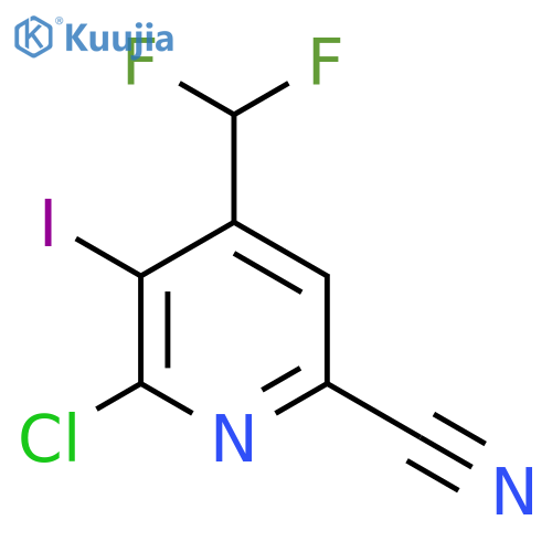 2-Chloro-6-cyano-4-(difluoromethyl)-3-iodopyridine structure