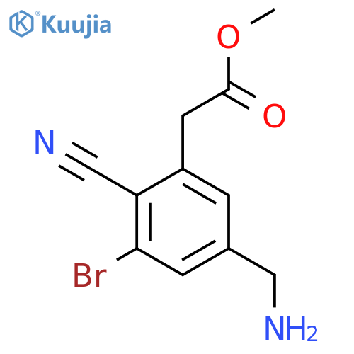 Methyl 5-aminomethyl-3-bromo-2-cyanophenylacetate structure