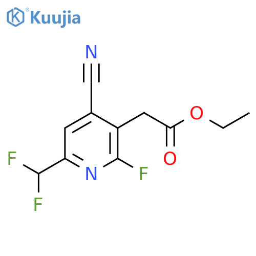 Ethyl 4-cyano-6-(difluoromethyl)-2-fluoropyridine-3-acetate structure