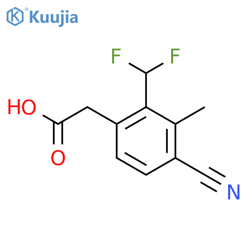 4-Cyano-2-difluoromethyl-3-methylphenylacetic acid structure