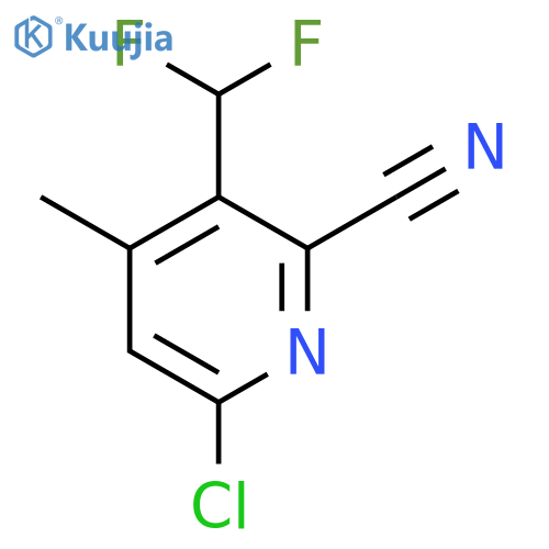 6-Chloro-2-cyano-3-(difluoromethyl)-4-methylpyridine structure