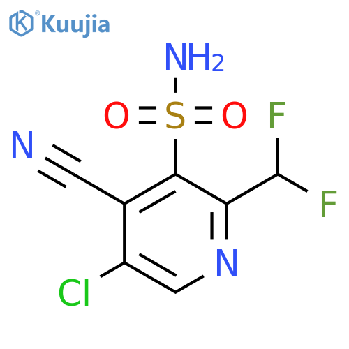 5-Chloro-4-cyano-2-(difluoromethyl)pyridine-3-sulfonamide structure