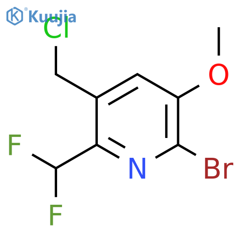 2-Bromo-5-(chloromethyl)-6-(difluoromethyl)-3-methoxypyridine structure