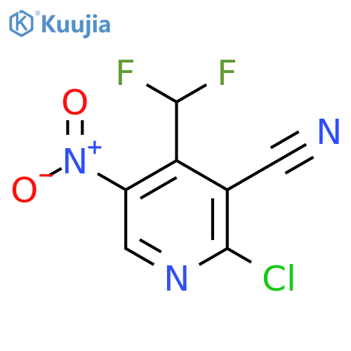 2-Chloro-3-cyano-4-(difluoromethyl)-5-nitropyridine structure