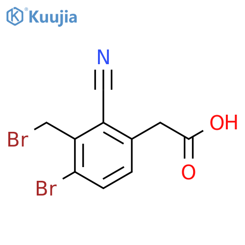 4-Bromo-3-bromomethyl-2-cyanophenylacetic acid structure