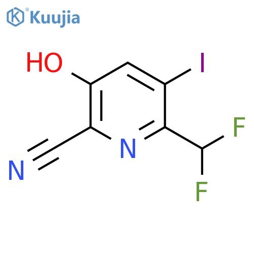 2-Cyano-6-(difluoromethyl)-3-hydroxy-5-iodopyridine structure
