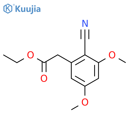 Ethyl 2-cyano-3,5-dimethoxyphenylacetate structure