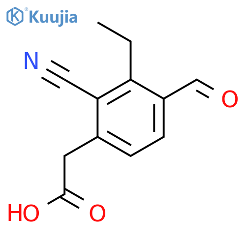 2-Cyano-3-ethyl-4-formylphenylacetic acid structure