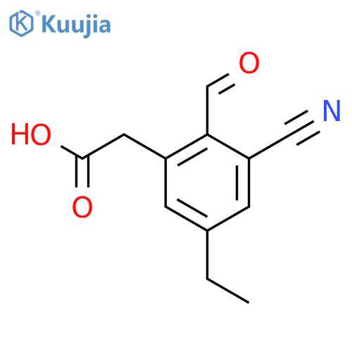 3-Cyano-5-ethyl-2-formylphenylacetic acid structure