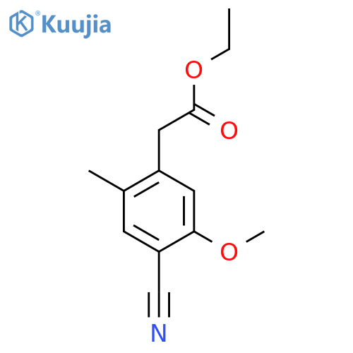 Ethyl 4-cyano-5-methoxy-2-methylphenylacetate structure