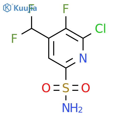 2-Chloro-4-(difluoromethyl)-3-fluoropyridine-6-sulfonamide structure