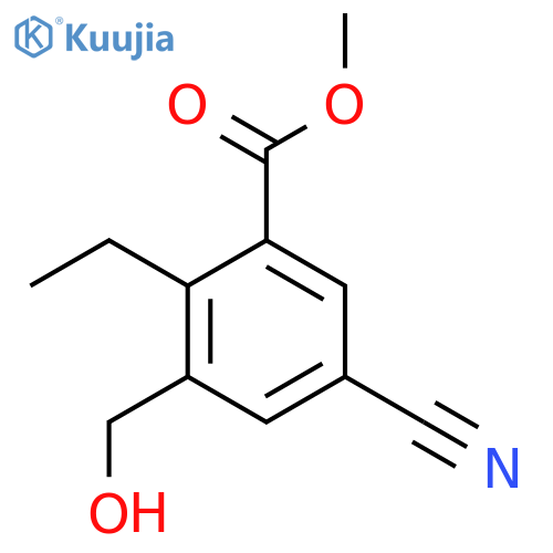 Methyl 5-cyano-2-ethyl-3-(hydroxymethyl)benzoate structure