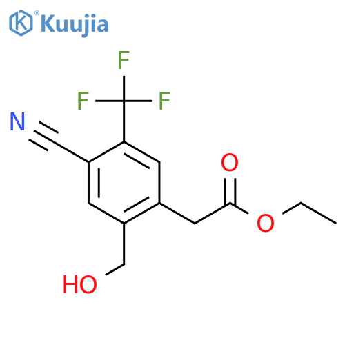 Ethyl 4-cyano-2-hydroxymethyl-5-(trifluoromethyl)phenylacetate structure