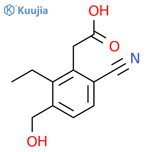 6-Cyano-2-ethyl-3-(hydroxymethyl)phenylacetic acid structure