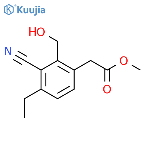 Methyl 3-cyano-4-ethyl-2-(hydroxymethyl)phenylacetate structure