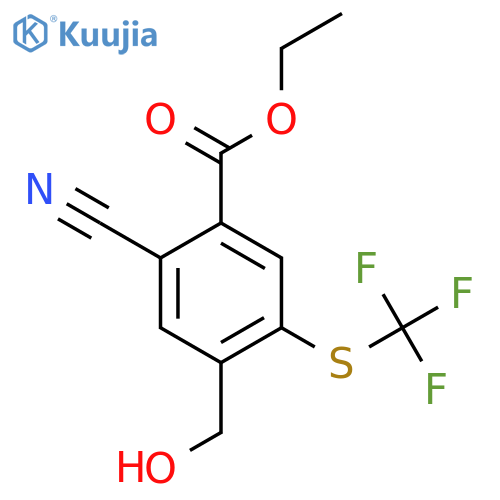 Ethyl 2-cyano-4-hydroxymethyl-5-(trifluoromethylthio)benzoate structure