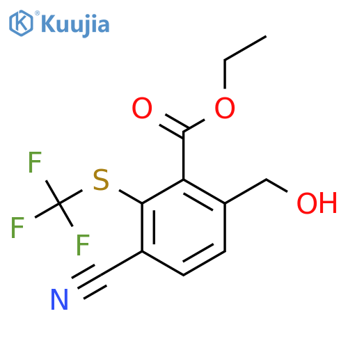Ethyl 3-cyano-6-hydroxymethyl-2-(trifluoromethylthio)benzoate structure
