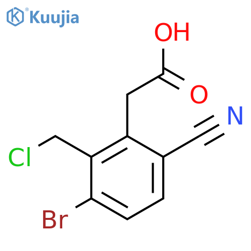 3-Bromo-2-chloromethyl-6-cyanophenylacetic acid structure