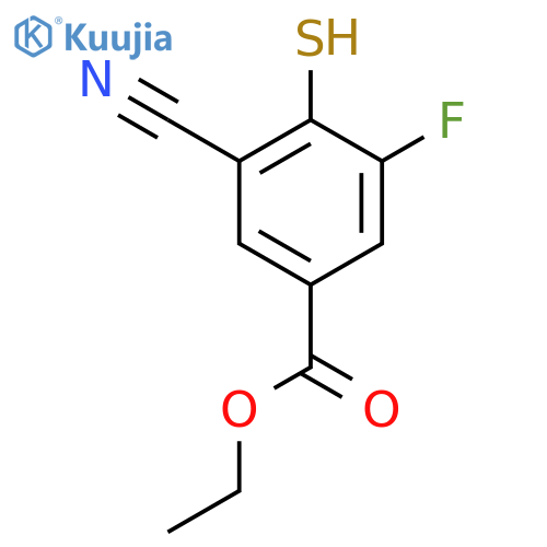Ethyl 3-cyano-5-fluoro-4-mercaptobenzoate structure