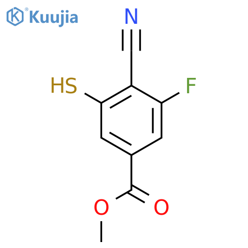 Methyl 4-cyano-3-fluoro-5-mercaptobenzoate structure