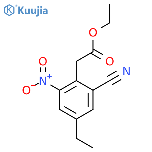 Ethyl 2-cyano-4-ethyl-6-nitrophenylacetate structure
