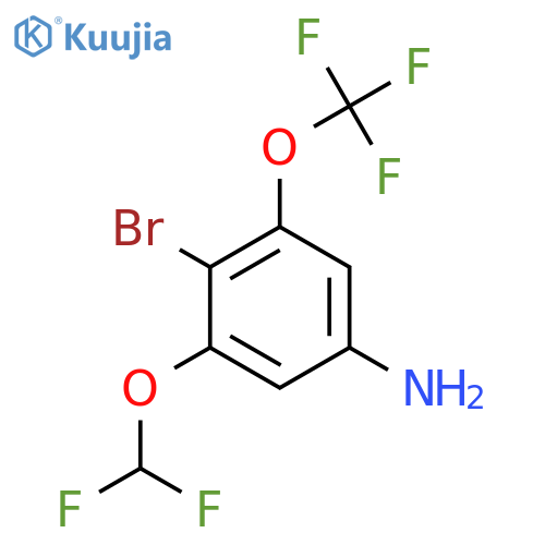 4-Bromo-3-difluoromethoxy-5-(trifluoromethoxy)aniline structure