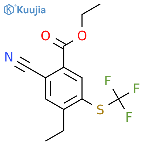 Ethyl 2-cyano-4-ethyl-5-(trifluoromethylthio)benzoate structure