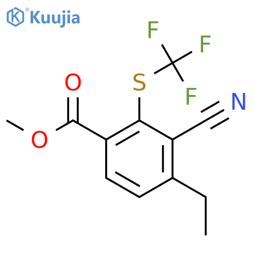 Methyl 3-cyano-4-ethyl-2-(trifluoromethylthio)benzoate structure