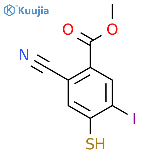 Methyl 2-cyano-5-iodo-4-mercaptobenzoate structure