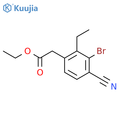 Ethyl 3-bromo-4-cyano-2-ethylphenylacetate structure