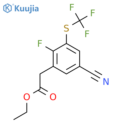 Ethyl 5-cyano-2-fluoro-3-(trifluoromethylthio)phenylacetate structure