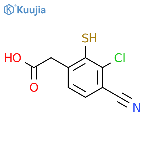 3-Chloro-4-cyano-2-mercaptophenylacetic acid structure