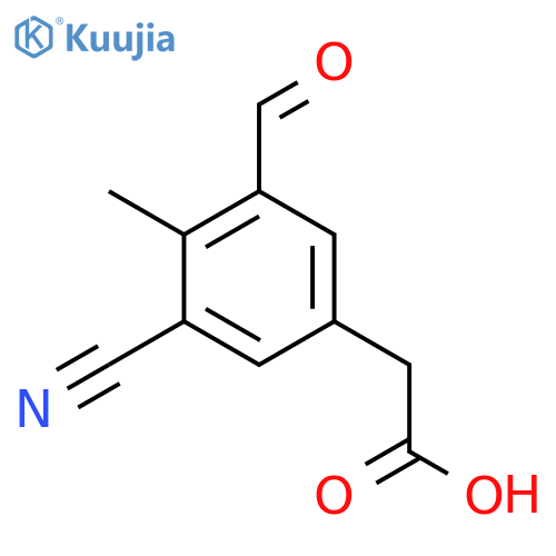 3-Cyano-5-formyl-4-methylphenylacetic acid structure