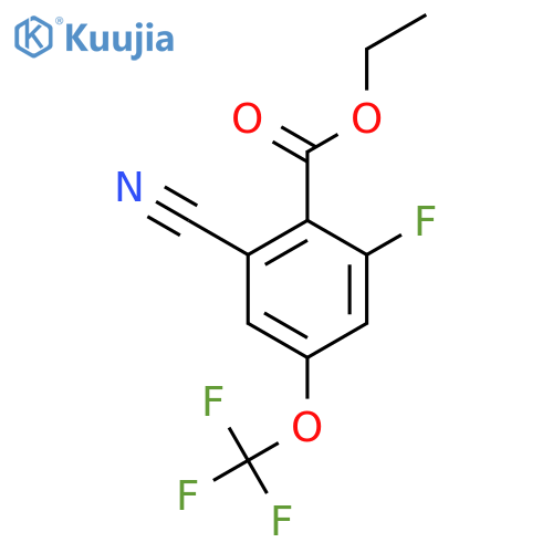 Ethyl 2-cyano-6-fluoro-4-(trifluoromethoxy)benzoate structure