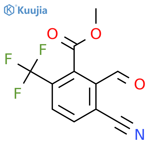 Methyl 3-cyano-2-formyl-6-(trifluoromethyl)benzoate structure