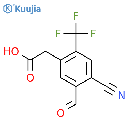 4-Cyano-5-formyl-2-(trifluoromethyl)phenylacetic acid structure