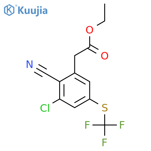 Ethyl 3-chloro-2-cyano-5-(trifluoromethylthio)phenylacetate structure