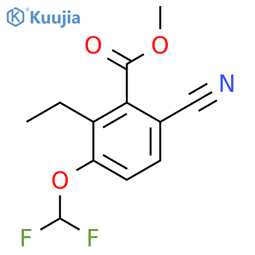 Methyl 6-cyano-3-difluoromethoxy-2-ethylbenzoate structure