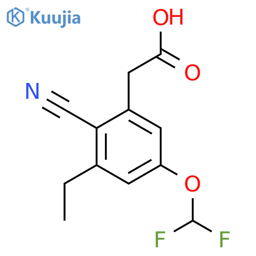 2-Cyano-5-difluoromethoxy-3-ethylphenylacetic acid structure