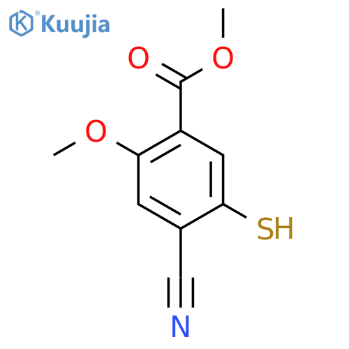 Methyl 4-cyano-5-mercapto-2-methoxybenzoate structure