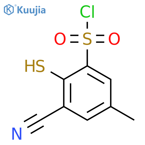 3-Cyano-2-mercapto-5-methylbenzenesulfonyl chloride structure