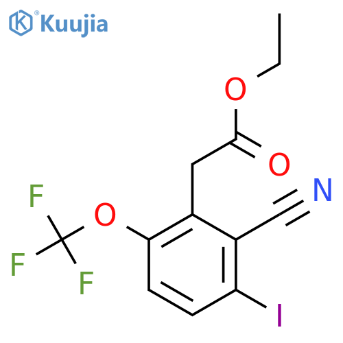Ethyl 2-cyano-3-iodo-6-(trifluoromethoxy)phenylacetate structure